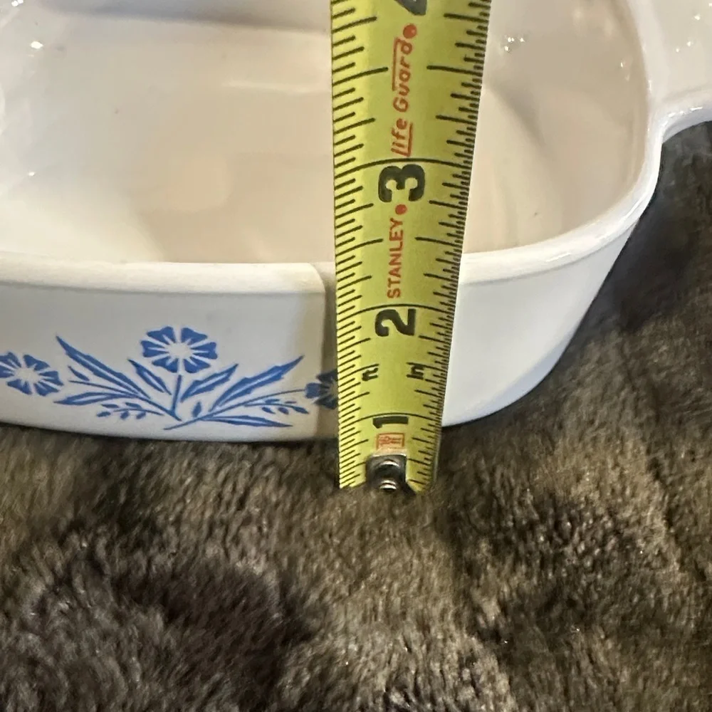 Vintage set CorningWare White & Blue Floral Baking Dishes 1 quart & smaller one